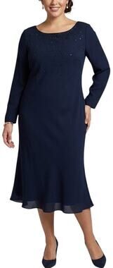 NWT VTG JONES NEW YORK Long Sleeve Embellished Black Formal Dress SZ 14W